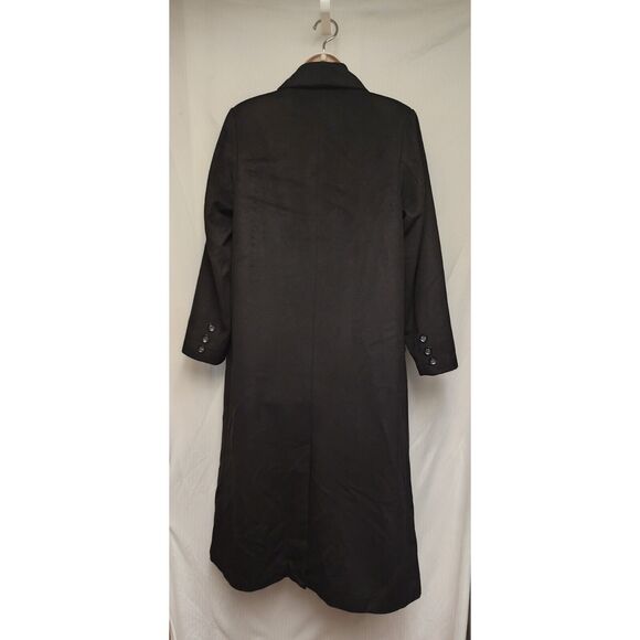 Jessica London Black Wool Blend Double Breasted Shawl Collar Trench Coat 12W - Picture 3 of 7